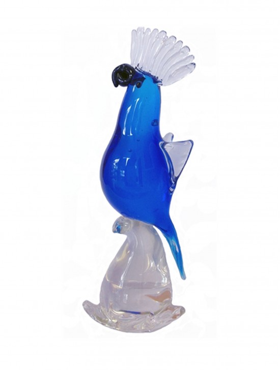 Glass Parrot on Clear Base